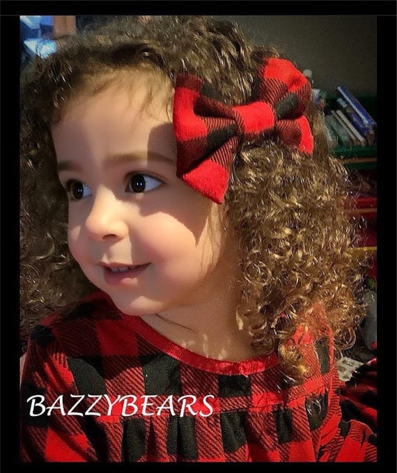 Baby Bows, Baby Headband, Baby Bow Headband, Baby Girl Headband, Felt Bow Headband, Buffalo Plaid, Newborn Headband, Buffalo Plaid Bow