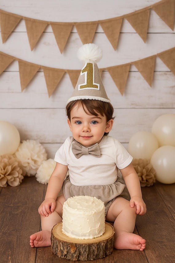 On Safari Baby Boy Cake Smash Outfit Bloomer Diaper Cover, Suspenders and Bow Tie Set