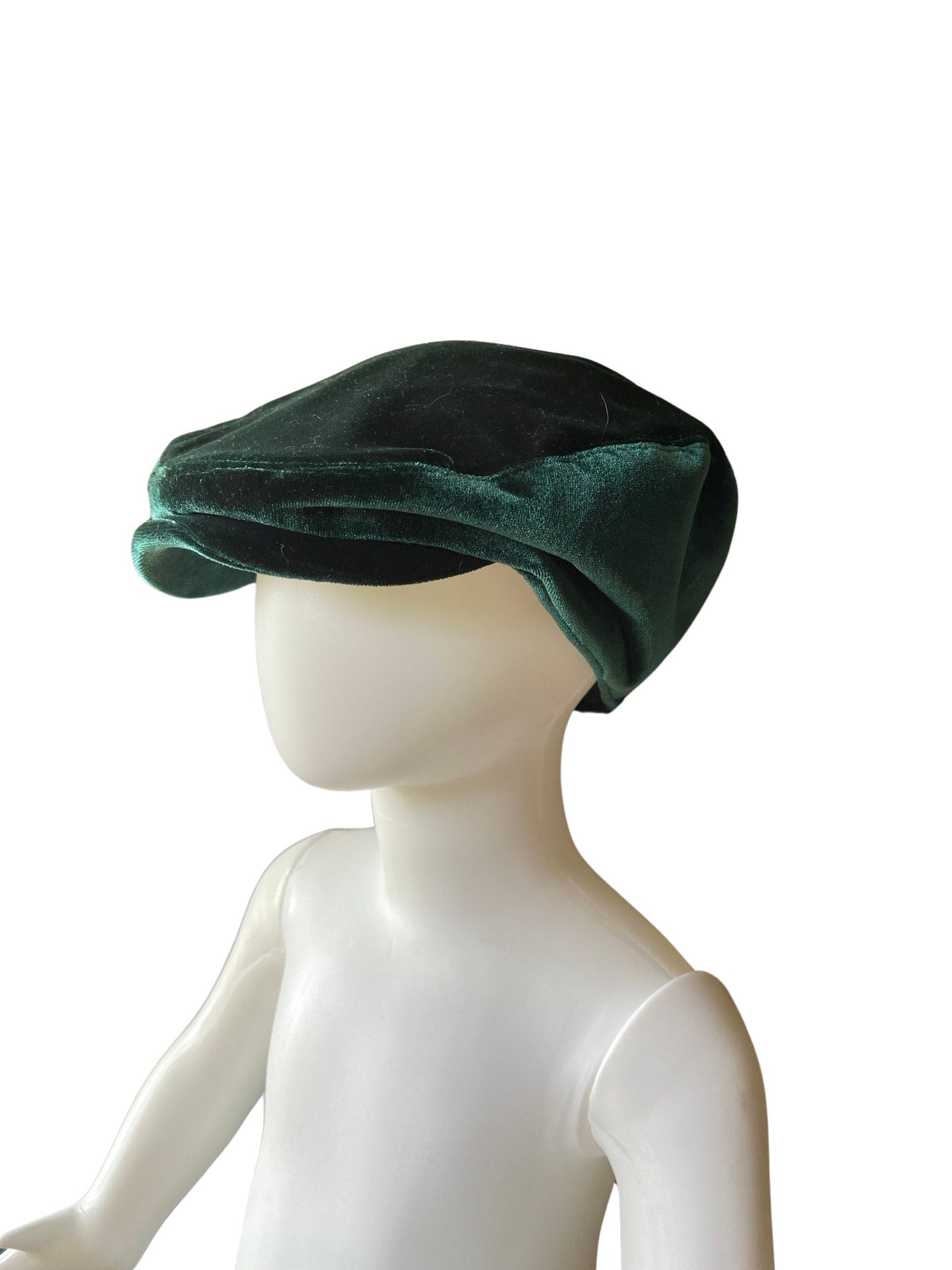 Velvet Flat Cap, Green Velvet Hat, Christmas Hat Hat  display picture 2