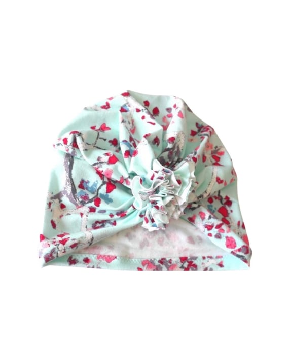 Baby girl, newborn hospital hat, newborn hat, newborn hats baby ruffle girls hospital beanie pink flower