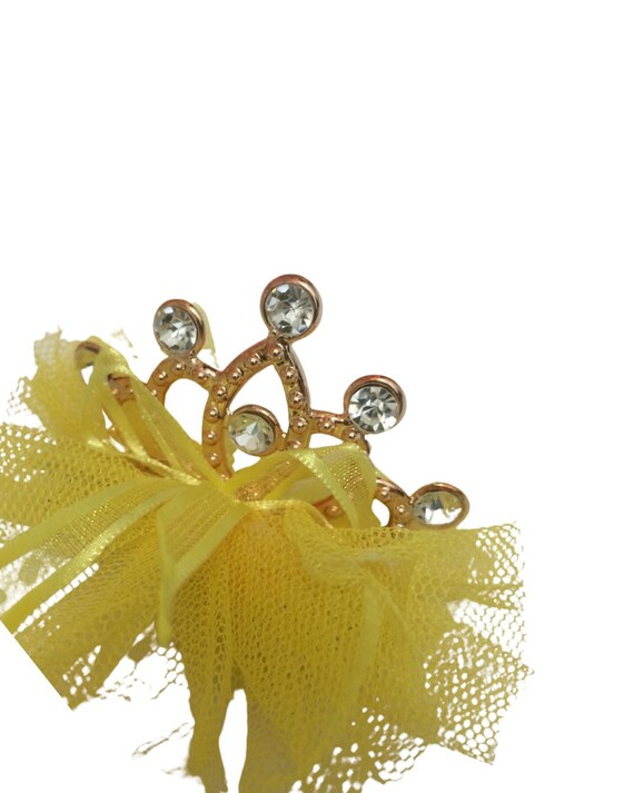 Yellow tiara, yellow crown, tiara, crown, baby tiara, baby crown, summer tiara, gold crown, photography prop, baby prop, tulle tiara, yellow