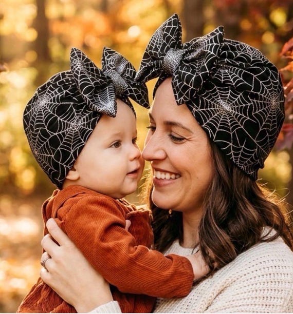 Spooky bats handmade turban I Halloween baby and toddler turban I Halloween bat turban