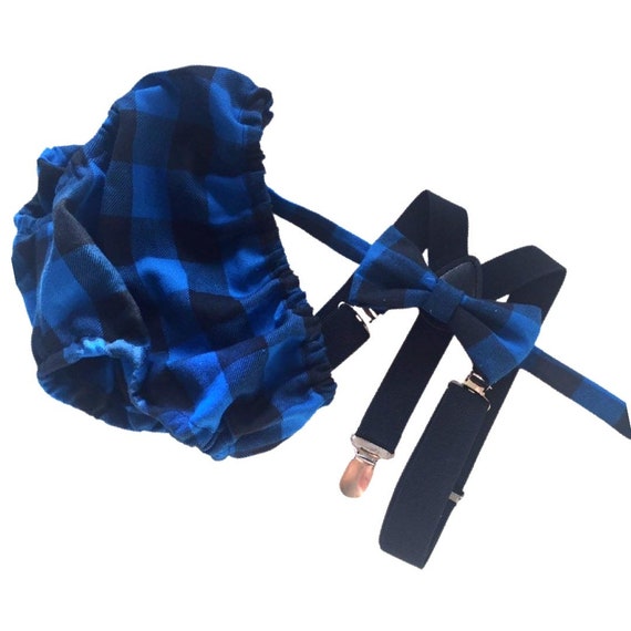 Cake Smash Outfit Boy Girl Buffalo Plaid Set or Buy the Piece Diaper Cover Bow Tie Suspenders Boys First 1st Birthday Lumberjack Photoshoot