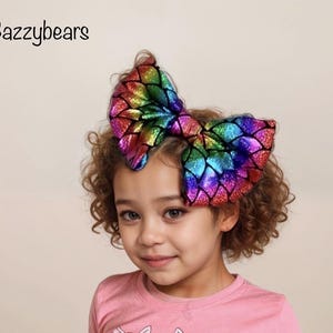 Pink and Blue Mermaid Inspired Hair Bow, Rainbow Hair Clip, Mermaid Bow, Mermaid Hair Accessories, Mermaid Theme, Rainbow mermaid Hair Bow