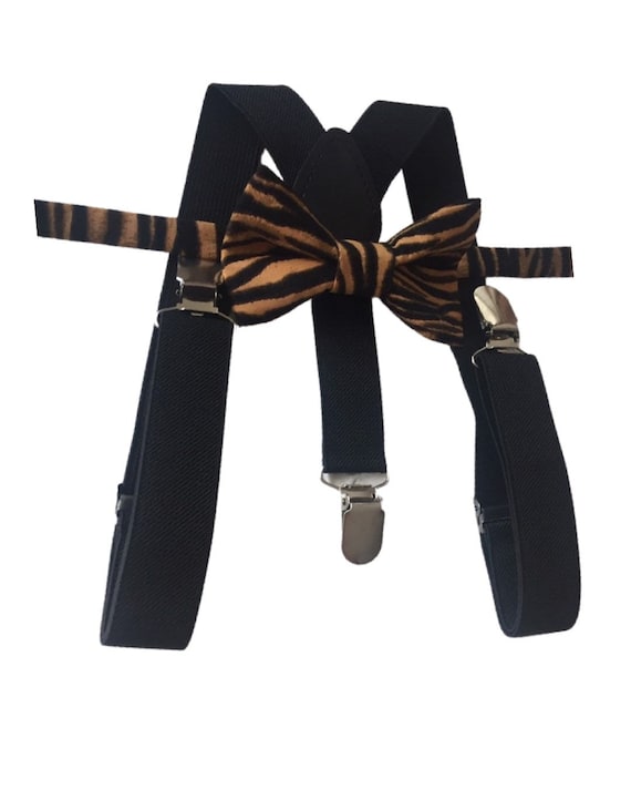 Animal Print bow ties novelty bow ties funny bow ties Tiger print bow tie wild print bow tie school mascot bow ties suspenders set bow tie