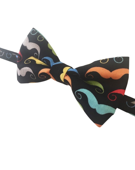 Boys Mustache Bow tie, Baby Moustache Bow tie, Moustache Party, Black bow tie, Boys Photo prop, movember bow tie, movember