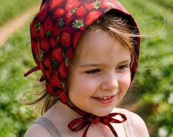 Strawberry Baby Mütze // Leinen Mütze // Wendemütze // Leinen Mütze // Frühlingsmütze