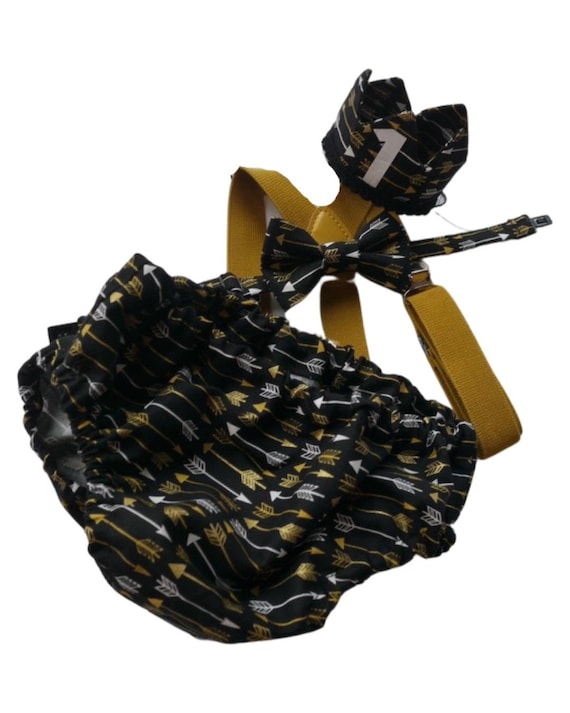 Wild things birthday outfit, wild things 1st birthday, wild things cake smash outfit, bowtie suspender set, black and gold birthday
