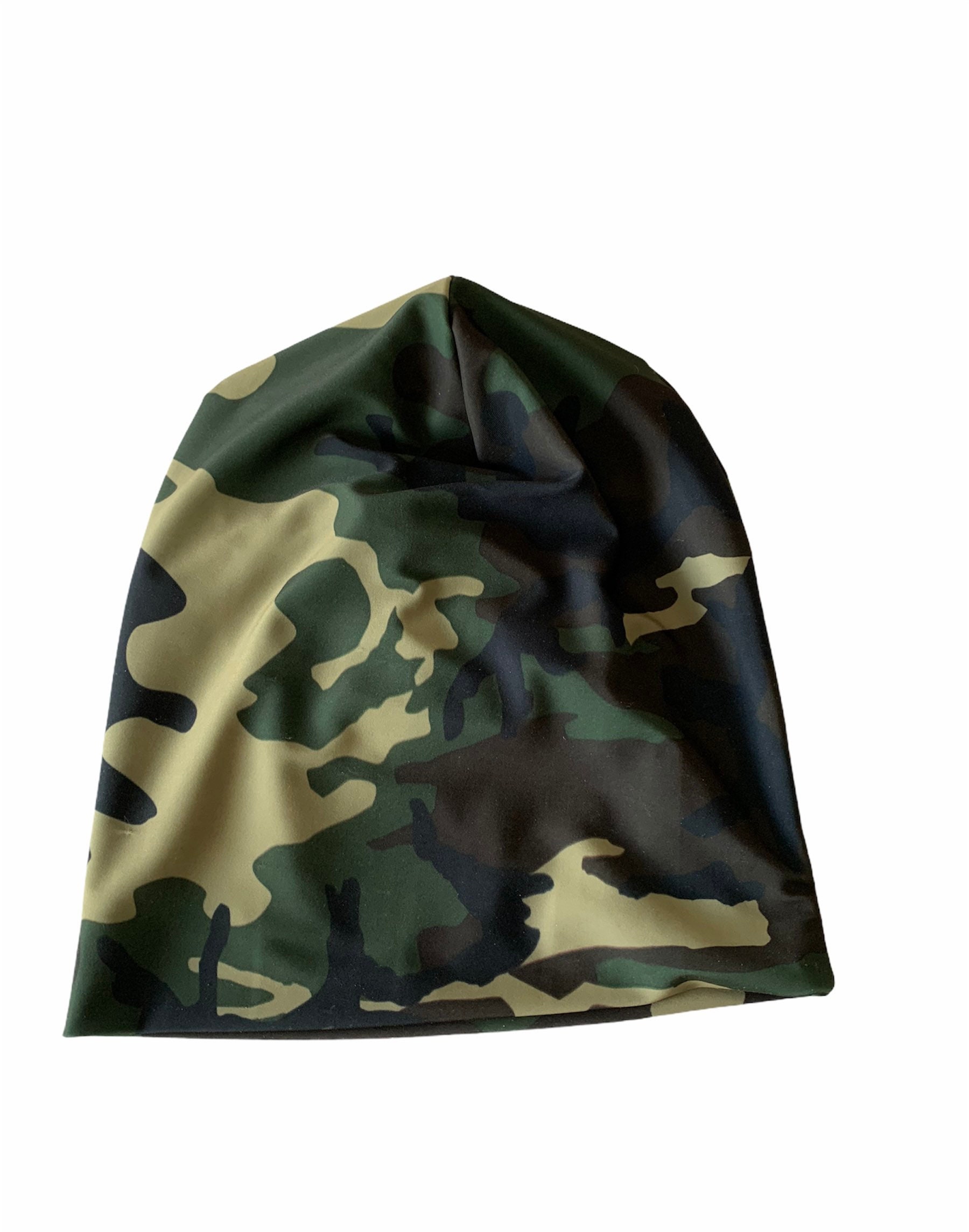 Reversible Green Camo and Solid Black Slouchy Beanie Hat Unisex Baby  Toddler Kids Women Men Adult - Etsy