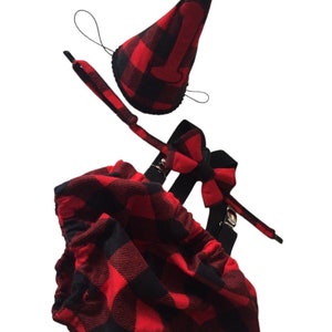 Cake Smash Outfit Boy Girl Buffalo Plaid Set or Buy the Piece Diaper Cover Bow Tie Suspenders Boys First 1st Birthday Lumberjack Photoshoot