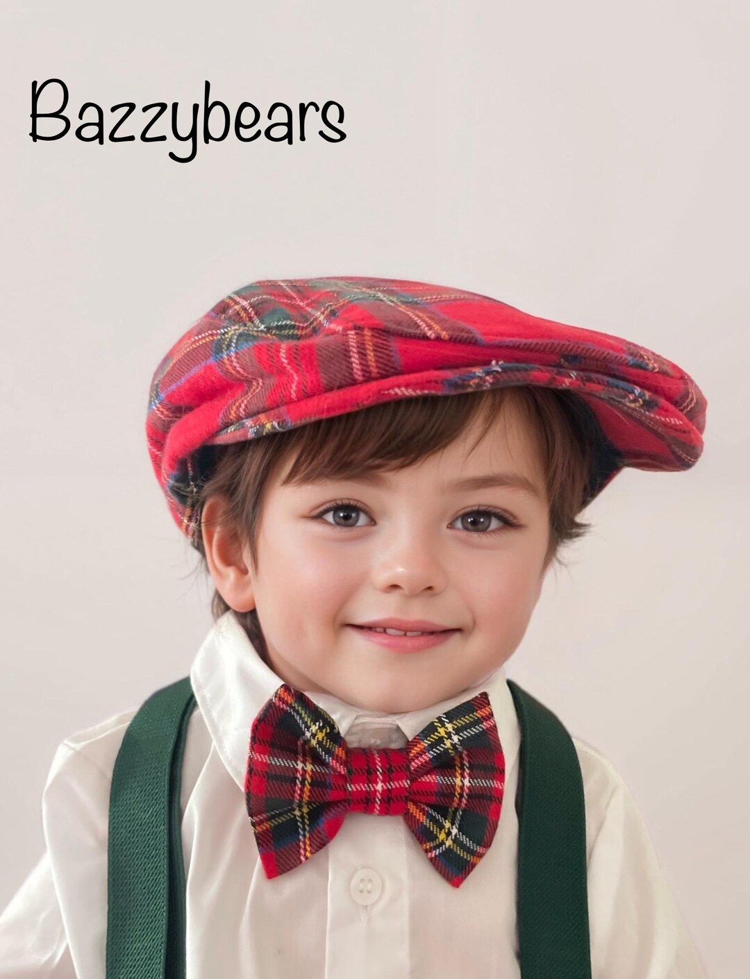 Tartan Flat Cap British Tartan Flat Cap Elastic Fitting Tartan Hat Gift for him