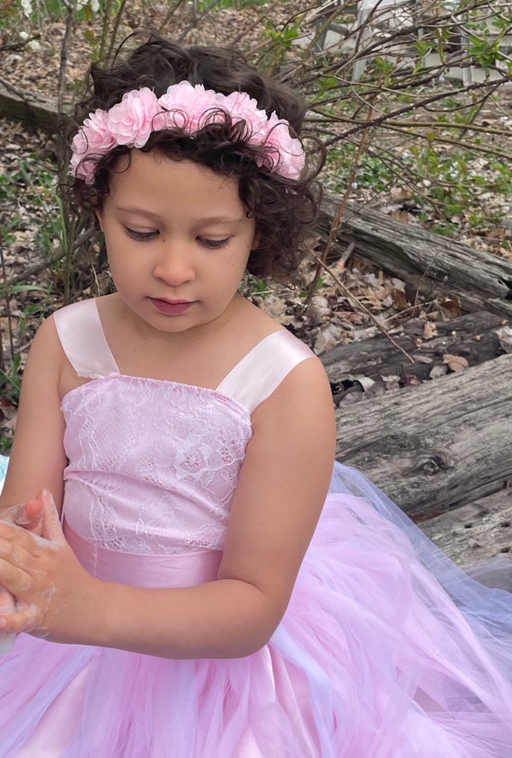 Blush Pink Flower Crown, Flower Tiara, Floral crown, Flower Halo, Bohemian flower crown, Bridal Crown, Flower girl Crown, Floral Hair Wreath