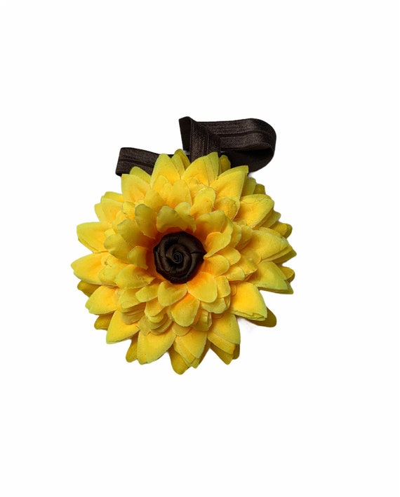 Summer Hair Bows, Baby Headband, Sunflower Headband, Baby Flower Headband, Flower Headband, Newborn Headband, Infant Headband