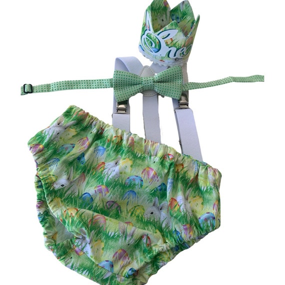 Easter Cake Smash Outfit - boy cake smash outfit- bunny cake smash outfit- Easter bloomers - some bunny is one - Easter boy outfit - first