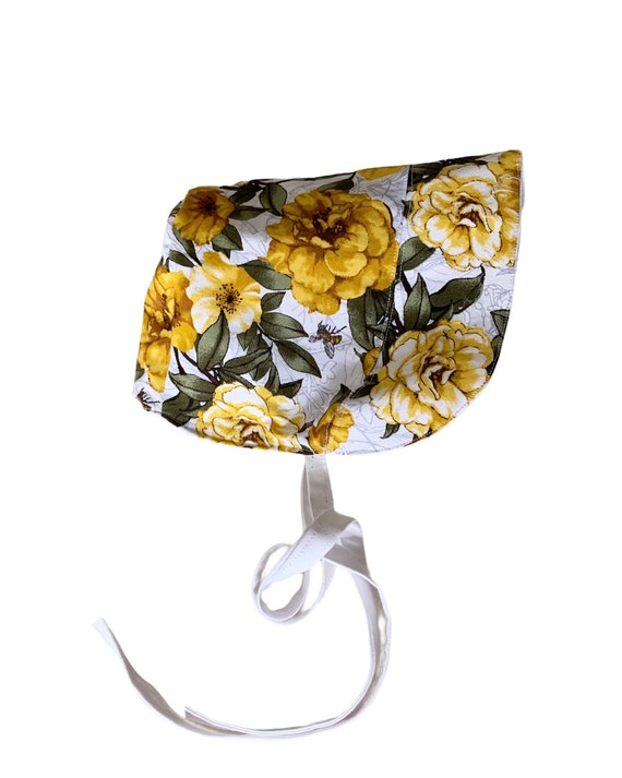 Brimmed Baby Bonnet Reversible - Sunhat - Girls Hat - Summer Hat - Floral 2021 - Vintage Inspired - new baby gift - linen cotton