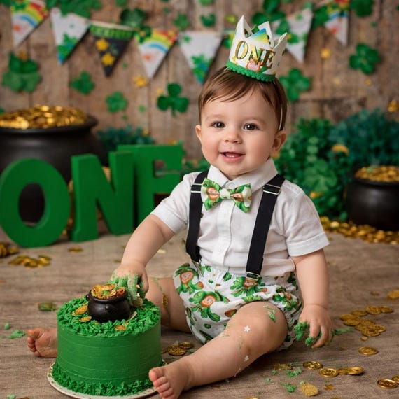 Boy Cake Smash Outfit, Cake Smash Set, St. Patrick’s Day Cake Smash, Lucky One Cake Smash, Irish 1st Birthday, Boy 1st Birthday