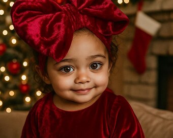 Red velvet headband, bow headband, adult headband, fashion headband, festival headband, hair accessories, Christmas headband, choose colour