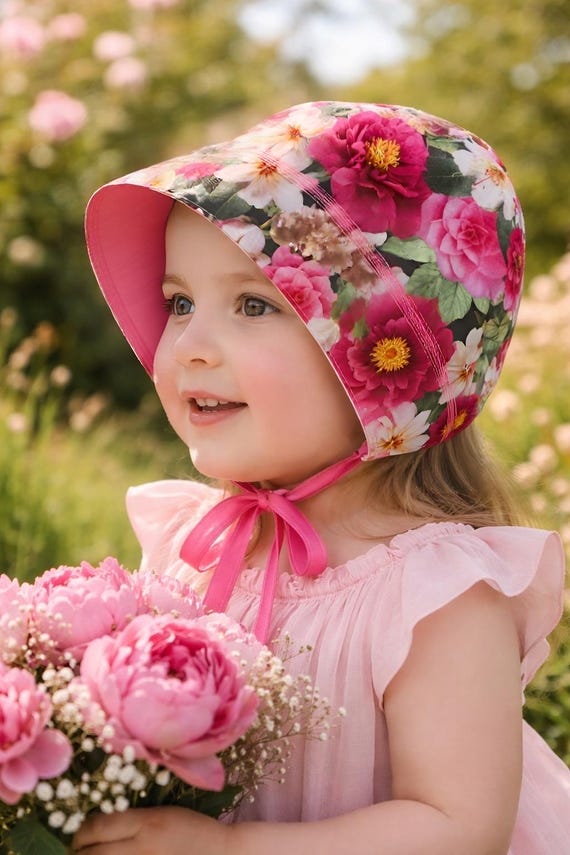 Baby Bonnet, Rifle Paper Co Bonnet, Modern Baby Sun Hat, Baby Beach Hat, Girls Sun Hat, Baby Hat, Boy Bonnet, Modern Bonnet, Floral Bonnet