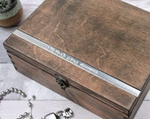 Wooden Jewellery Box - Large Personalised Keepsake - Personalised Gift Box - 5th anniversary gift - jewellery storage - gift for wife