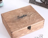 Wooden Jewellery Box - Large Personalised Keepsake - 5th anniversary gift - jewellery storage - gift for wife - large handmade keepsake box