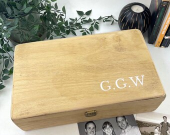 Wooden Initials Box Personalised with Engraved Letters – Popular Man's Gift