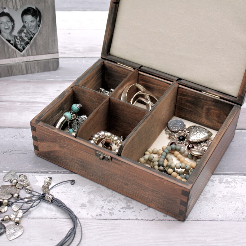 Wooden Jewellery Box Large Personalised Keepsake Etsy UK