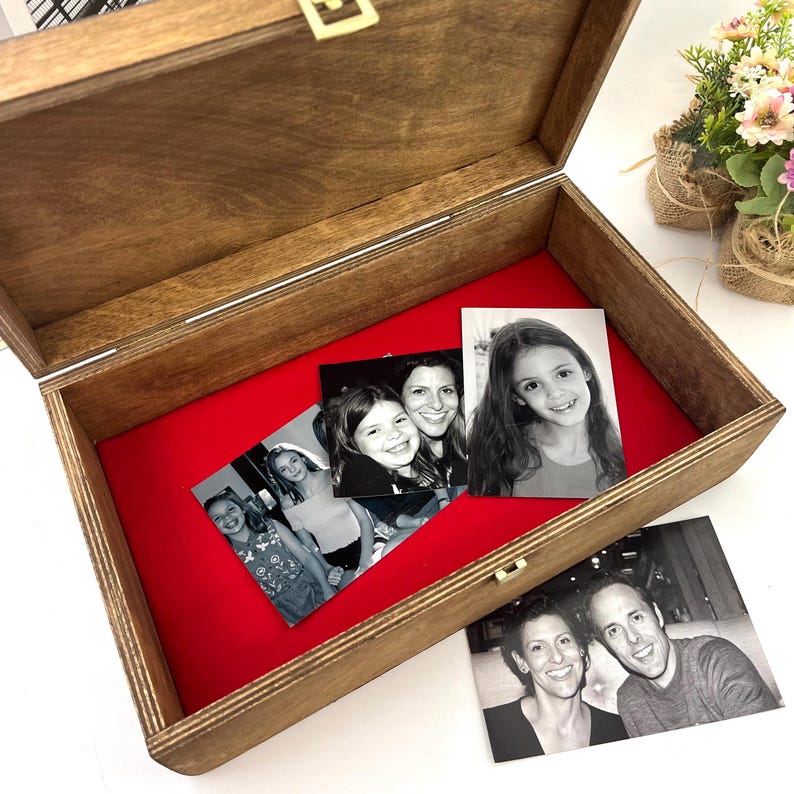 Personalised Name Wooden Keepsake Box - Rustic Memory box - Wooden Christening Gift - New Baby Keepsake Box - Box of Memories Bild 8