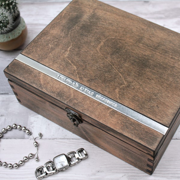 Wooden Jewellery Box - Large Personalised Keepsake - Personalised Gift Box - 5th anniversary gift - jewellery storage - gift for wife