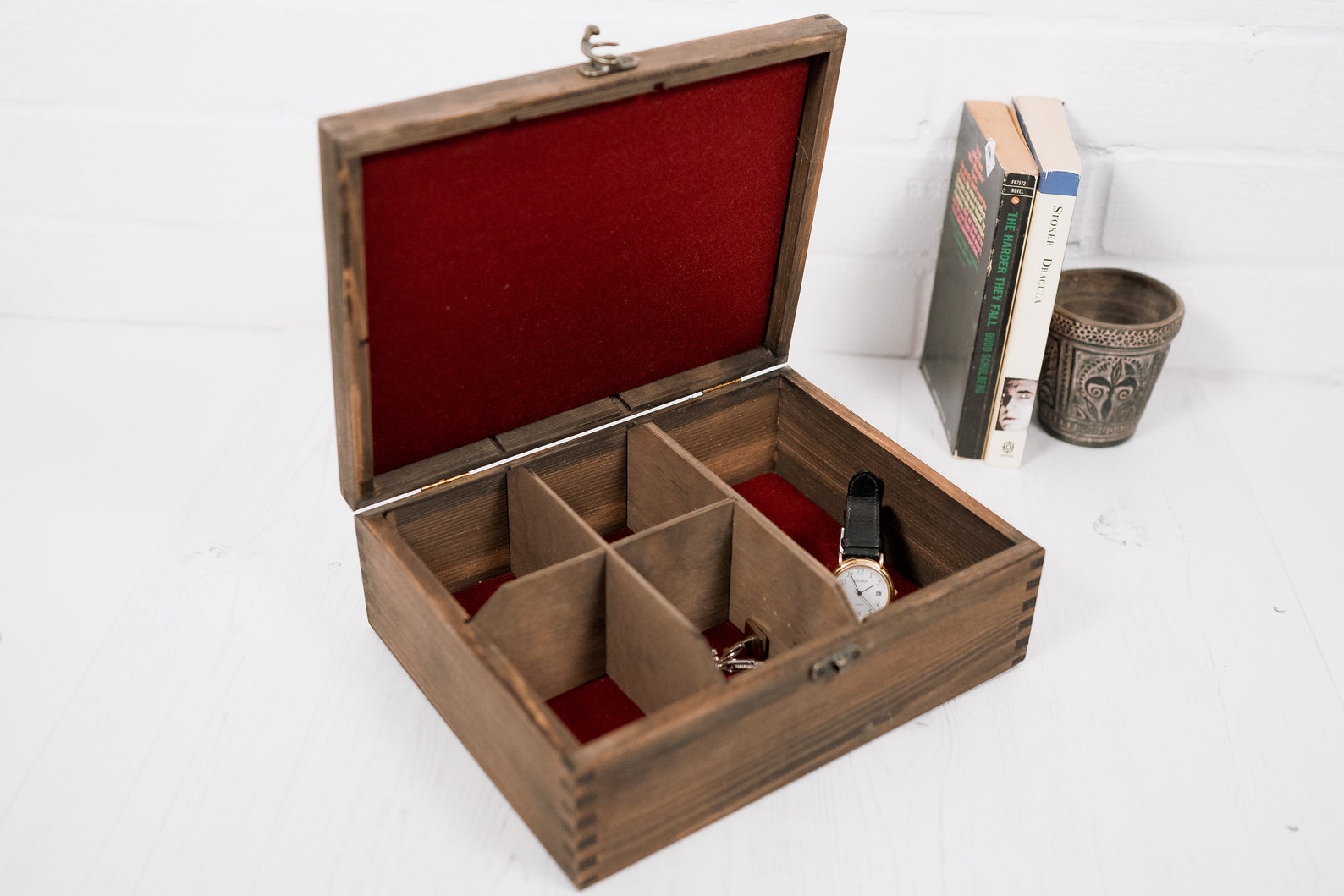 Wooden Stag Cufflink and Watch Box Men's Accessories Box Etsy UK