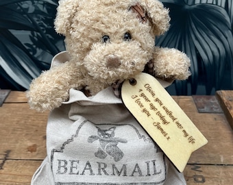Personalised Teddy Bear, Birth Gift, New Baby Gift, Custom Made Teddy, Baby Gift, Christening Gift, 1st birthday