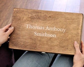 Personalised Name Wooden Keepsake Box - Rustic Memory box - Wooden Christening Gift - New Baby Keepsake Box - Box of Memories