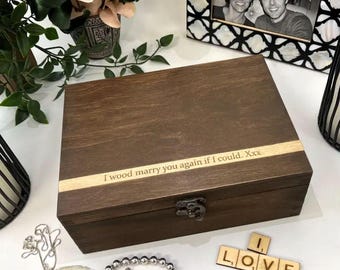 Wooden Jewellery Box  - Personalised Jewellery Storage - Trinket Box - Handcrafted Wooden Gift Box - Special Birthday Gift