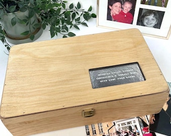 Baby’s Christening Memory Box for Naming Ceremony, Baptism, Baby Shower, Birth.  Long Personalised Message. UK Handmade