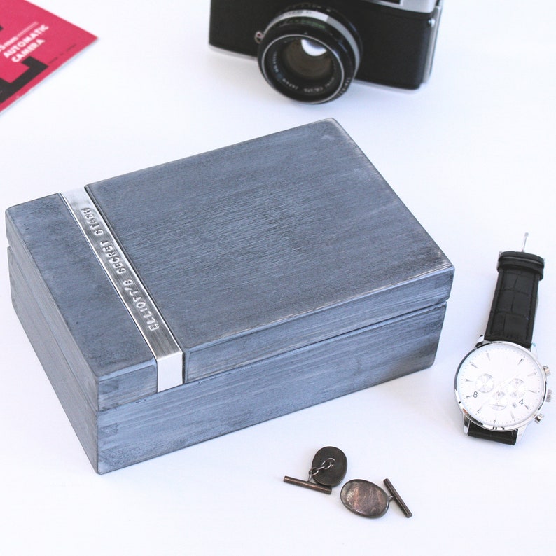 Personalised Wooden Cufflink Box Mens Watch Box Fathers Etsy UK