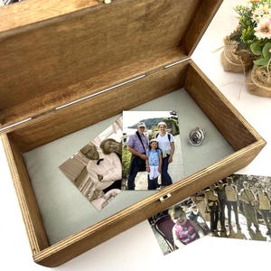 Personalised Name Wooden Keepsake Box - Rustic Memory box - Wooden Christening Gift - New Baby Keepsake Box - Box of Memories Bild 9
