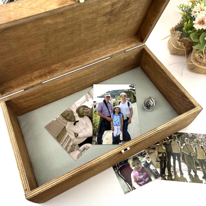 Personalised Name Wooden Keepsake Box - Rustic Memory box - Wooden Christening Gift - New Baby Keepsake Box - Box of Memories Bild 9
