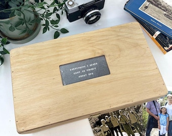 Dad's Memory Box Personalised with Your Message – Memorial Gift for Dad – Handmade Bereavement Keepsake Box