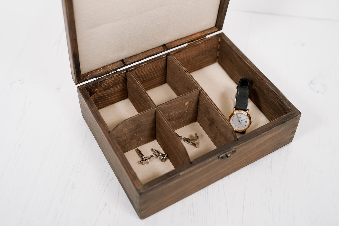 Wooden Stag Cufflink and Watch Box Men's Accessories Box Etsy UK