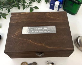 Wooden Jewellery Box  - Personalised Jewellery Storage - Trinket Box - Handcrafted Wooden Keepsake - Accessories Box for Men - Cufflink Box