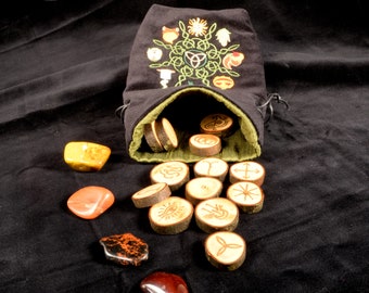 Maple Witches Runes with Carnelian Inlay (MCW1)