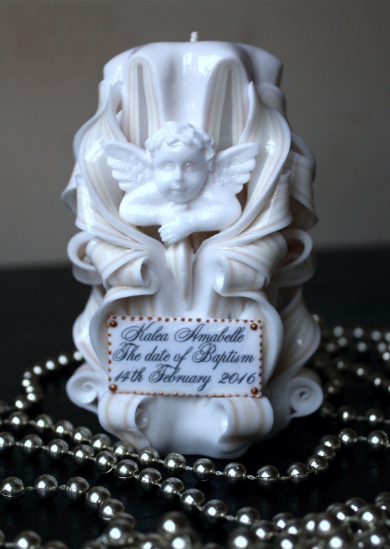 First Holy Communion Candle Custom Made Personalized Baptism Etsy