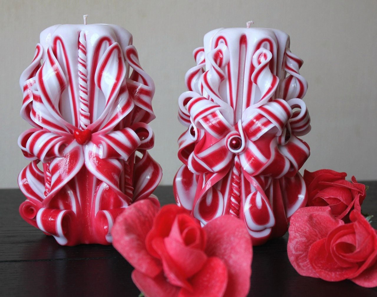 Christmas candles Сhristmas clearance in Red and white Etsy