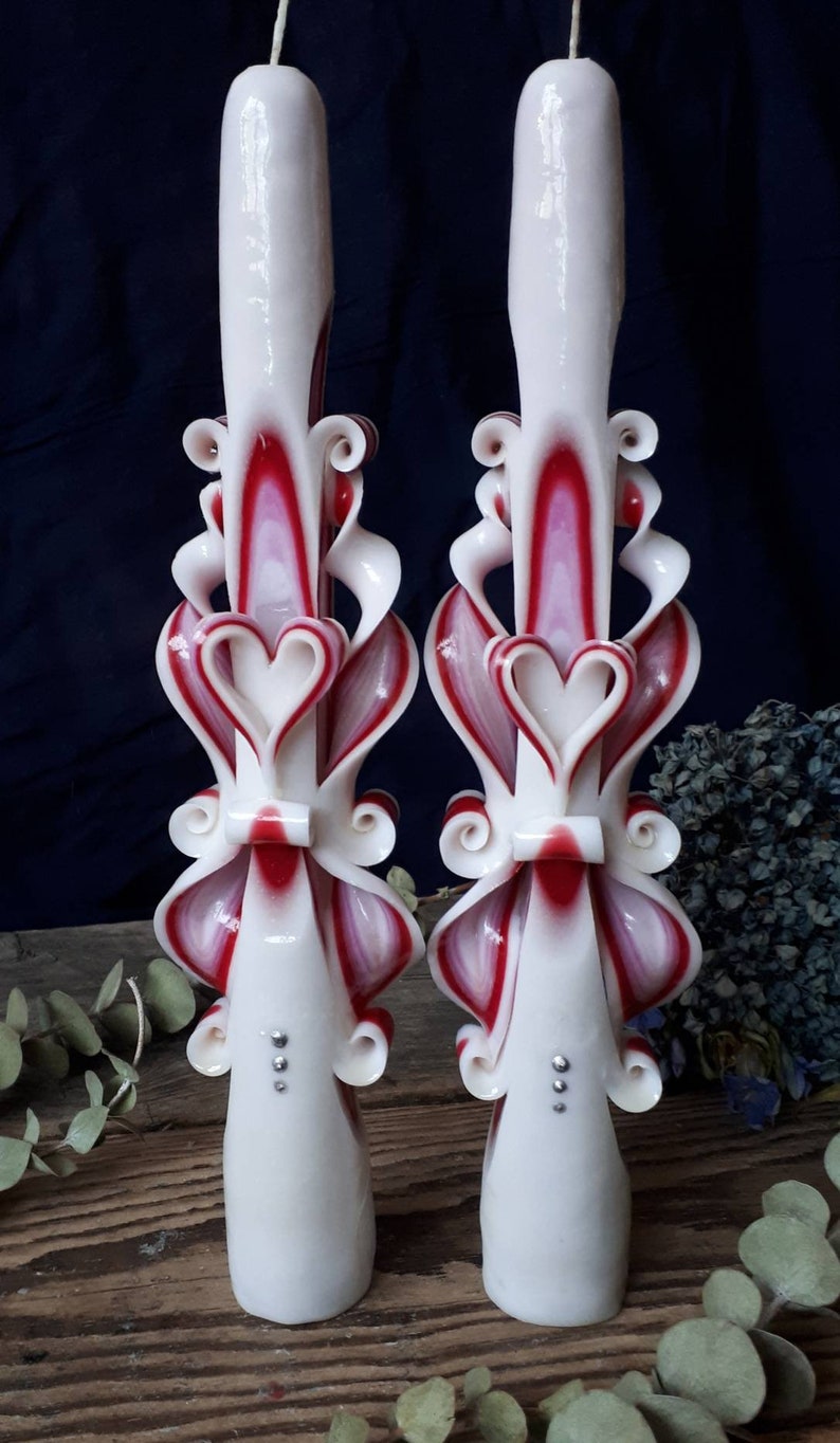 Taper candle set for Valentine's Day decorations hand Etsy