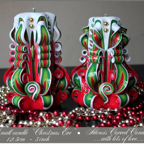Merry Christmas Carved Candles. Xmas Gift for Mom or Best Etsy