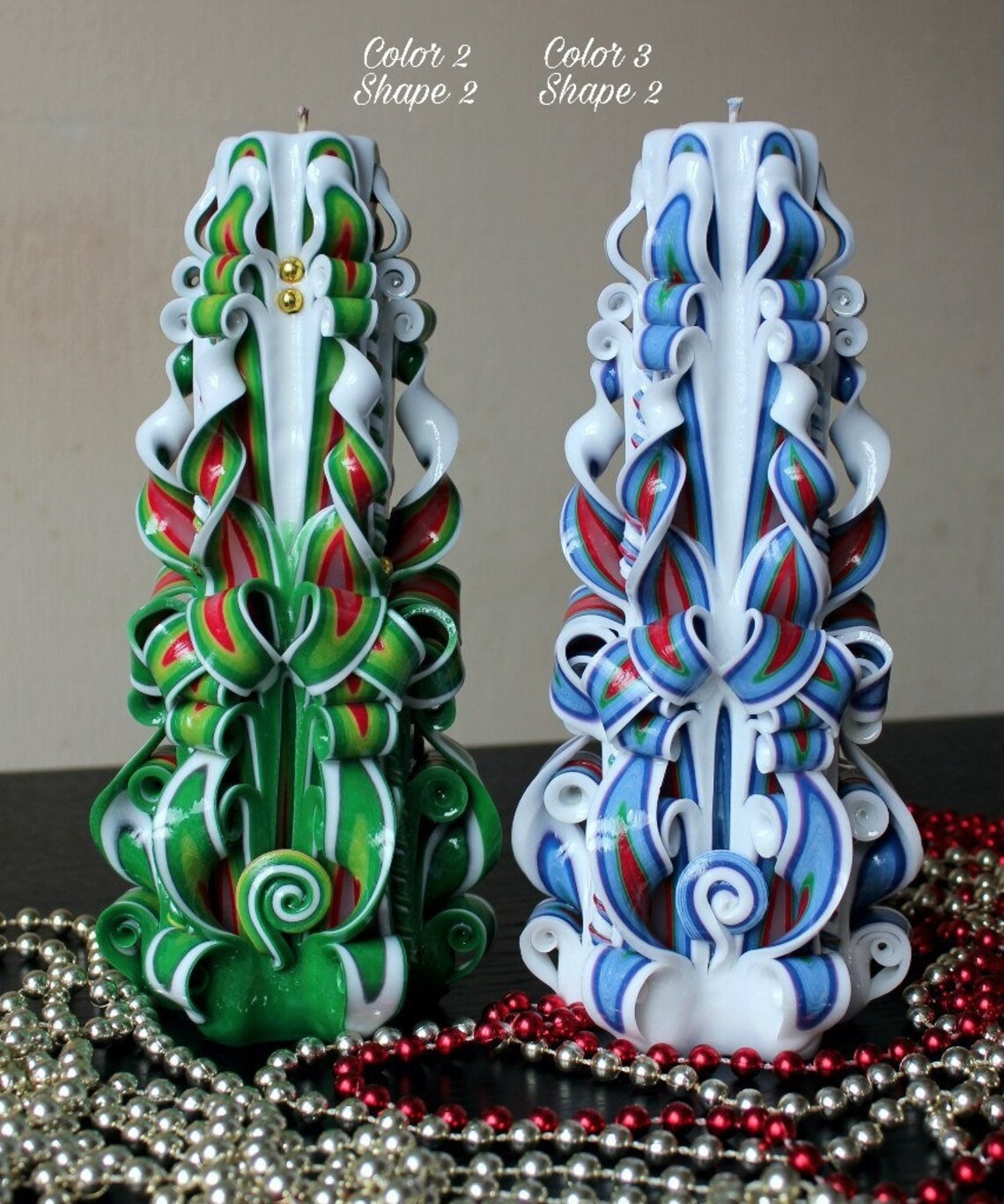 Hand Carved Christmas Candles Unusual Gift for Friend. the Etsy
