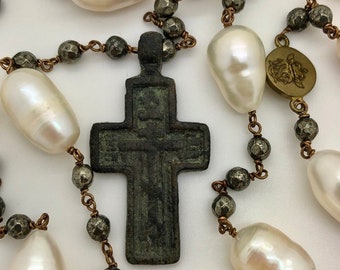 Ancient Old Russian Believer Cross Icon Necklace