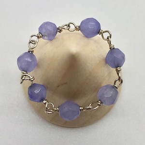 Alexandrite & Sterling Silver Stackable Chain Ring