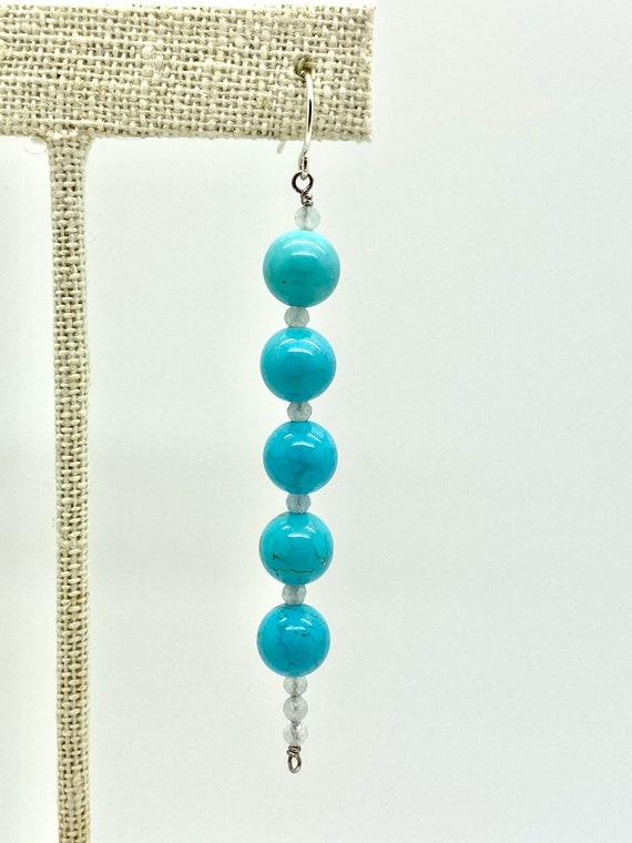 Turquoise & Aquamarine Shoulder Duster Earrings - Etsy display picture 1