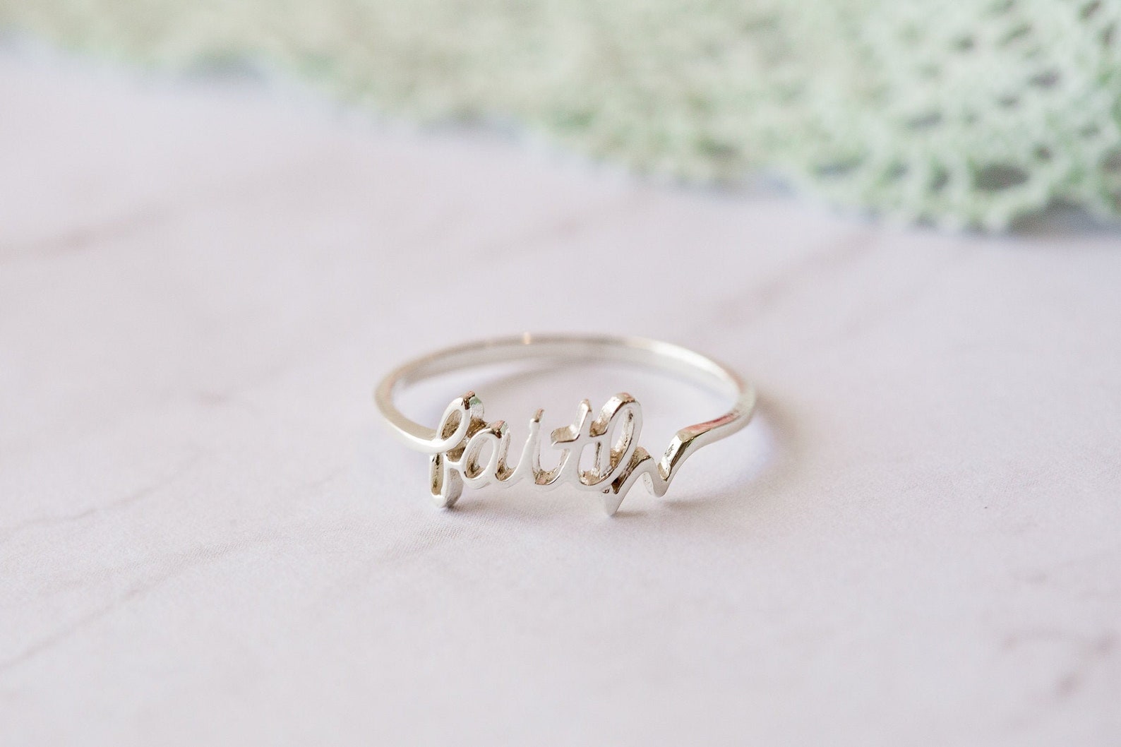 Faith Ring Sterling Silver Faith Ring Christian Ring Etsy