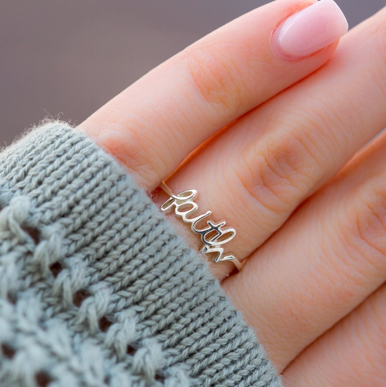Faith Ring Sterling Silver Faith Ring Christian Ring Etsy